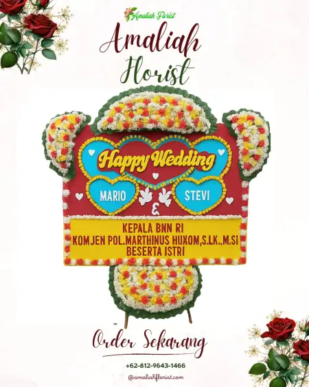 Papan Bunga Pernikahan Jawa Kiri